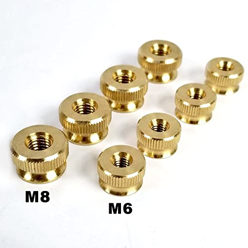 Satz Messing-Rändelmuttern 4 St. M6 (15x9mm) und 4 St. M8 (18x11mm)