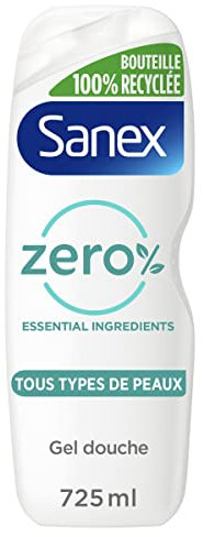 SANEX - Gel douche Hydratant Zéro % - Tous Types de Peau - Gel Douche - 725 ml