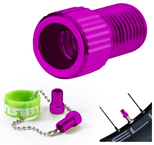 PANSIBY Fahrradventil Adapter, Fahrrad Ventil-Adapter DV & SV, Französisches Dunlop Ventil Adapter mit Schlüsselanhänger, Sclaverand Dunlopventil auf Auto AV Autoventil, Schrader Presta für Fahrräder