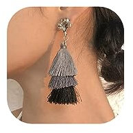 Jovono Boho Layered Ohrringe Quaste Ohrtropfen Bunte Langohrschmuck für Frauen und Mädchen