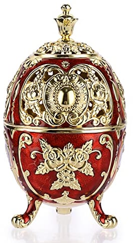 SUMNACON Vintage Räuchergefäß aus Zinklegierung mit Deckel Räucherstäbchenhalter Räucherschälchen Räucherschale Weihrauchbehälter Hausdekoration Geschenk(Kugelform Rot)