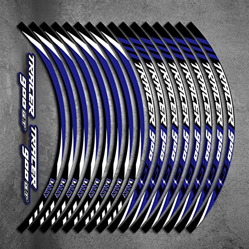 FEMEIN TRACER900 Accessori Moto Adesivi Strisce Ruote Decalcomanie Riflettenti per Yamaha Tracer 900 GT (Color : Blau)