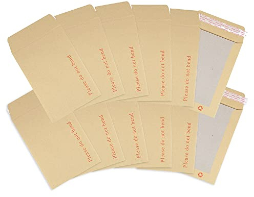 Postmaster A5 Hardback Envelopes Peel and Seal C5 Do Not Bend Board Backed 125 Pack,Brown