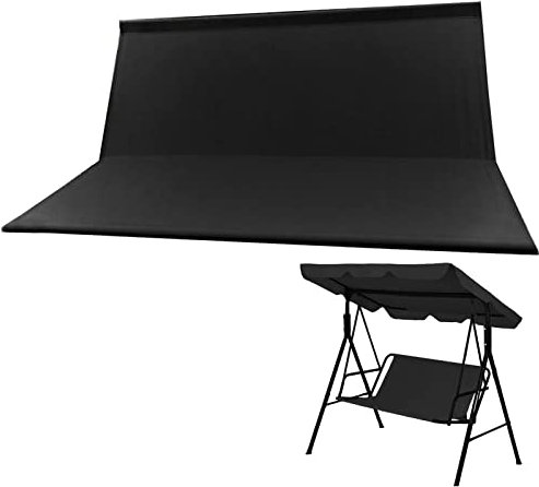 Ersatz Schaukel Sitzbezug für Hollywoodschaukel Universale Abdeckung für Gartenschaukel 600D Oxford Wasserdichter UV-Schutz Sitzbezug für Gartenstuhl Outdoor Stuhlbezug (Schwarz)