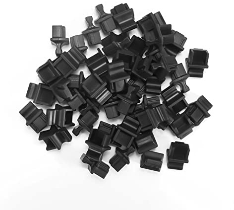 50 Stück RJ45-Staubschutzkappe, Ethernet-Port-Stecker, Netzwerk-Switch-Port-Schutz für Glasfaser, Kupfer, RJ45-Buchse, Glasfaser-Terminal-Steckplatz, schwarzes Silikon/TPE-Material | Ethernet-Port-Stecker, für Glasfaserkupfer-RJ45-Buchse, Faserklemmensteckplatz, Silikon/TPE-Material