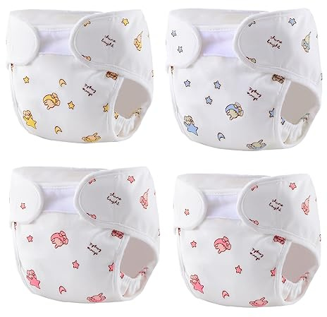 Reborn Baby Dolls Diapers Accessories 4-Piece Pack Fit for 17-24 inch Reborn Dolls Newborn Underwear Reusable Washable