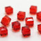 Glasperlen für Schmuckherstellung, facettierte quadratische Form, Kristall-Abstandshalter, Sortiment für Armband, Halskette, DIY, lose Perlen, 190 Stück, 8 mm, Rot
