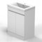 Skybathroom 600mm Matte White Bathroom Vanity Unit with Ceramic Basin Freestanding Storage Cabinet 2 Doors