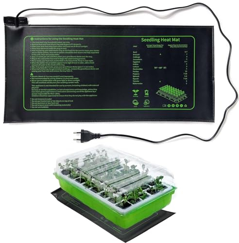 EWENYS Alfombrilla Térmica para Plantas,Manta Calefactora para Semillas o Plántulas Invernadero, Manta Termica Cultivo, Manta Termica para Germinar Semillas o Terrario(20W)