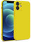 MyGadget Coque pour iPhone 12 Mini - Case Silicone Souple & Soft Doublure Microfibre - Cover TPU Protection Extra Fine & Légère Jaune
