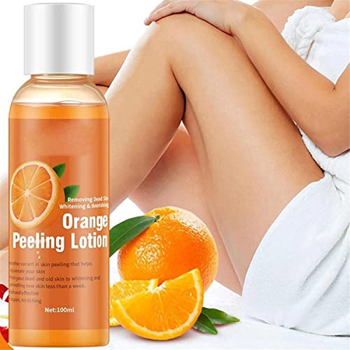Gokame Korean Orange Peeling Lotion, Orange Body Whitening Peeling Lotion, Immediate Whitening Peel Peeling Gel, Remove Dead Skin for Neck, Knees, Elbows (1pcs)