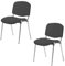 Topsit 2er Set Besucherstuhl Chrom ISO, Bequemer Konferenzstuhl, stapelbar, mit gepolsterter Sitzfläche und Rückenlehne. (Antrazit)
