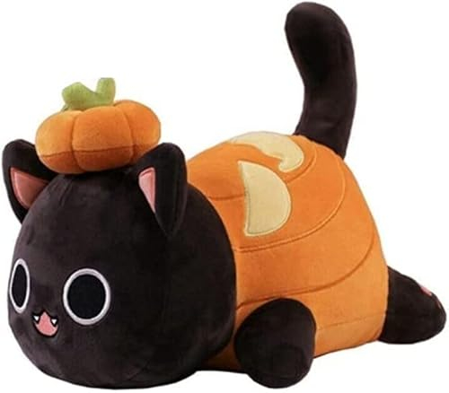 LecMy Meemeows Katzenfutter-Plüsch 25 cm, Katzen-Aphmau-Plüsch-Stofftier, ausgestopfter Werwolf-Katzenplüsch (Kürbiskatze)