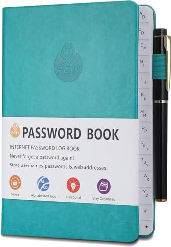 Rubrica con copertina rigida con linguette alfabetiche internet password quaderno per l'ufficio o la casa