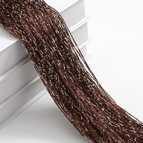 PTNKUIIY 2 Stücke Fadengardinen 100 x 200 cm Fadenvorhang Türvorhang Fäden Fliegenvorhang Raumteiler Tür Vorhänge Hintergrundvorhang Seilvorhang Dekovorhang für Party Hochzeit Raumdekoration -Kaffee