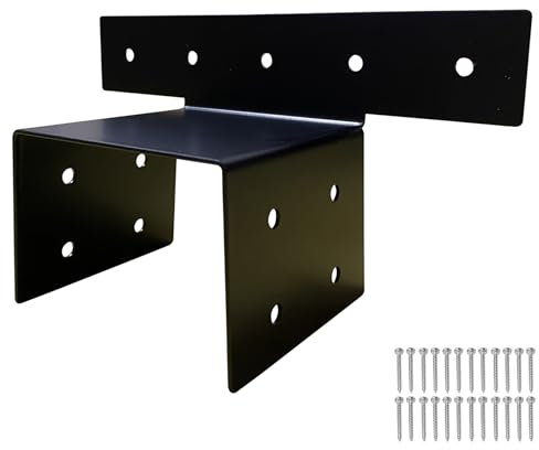 Gintison 4 x 4 Halterungen für Holzpfosten, schwarz, DIY-Balkenanker, Verbindungsstück, Traversen zu Balken, Pergola, Hardware-Kit für Outdoor, Haus, Carport, Schuppen (4 pro Packung, Schrauben im