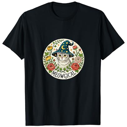 Meowgische Zauberer-Katzen-Illustration T-Shirt