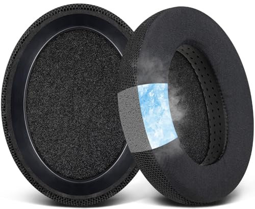SOULWIT Cooling-Gel Earpads Cushions Replacement for Sennheiser HD650, HD660 S, HD660S2, HD600, HD6XX, HD58X, HD580, HD565, HD545, HD535 Headphones, Ear Pads with Ice Silk Fabric - Black