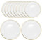 WedDecor 33cm Clear Charger Plates with Gold Trim Design, Acrylic Round Dinnerware for Centerpiece Presentation, Set of 12 Dinner Plate for Weddings, Events, Banquets & Christmas Table Decorations
