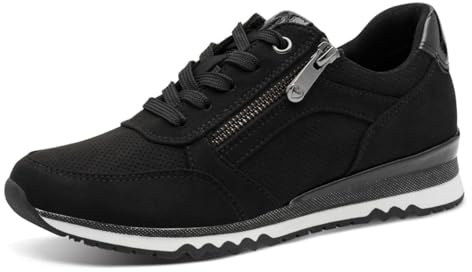 Marco Tozzi Damen Sneaker flach Vegan Freizeit, Schwarz (Black Comb), 37 EU