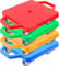 4 Stück Scooter Board Kinder, Rollbrett Balance Board Sport Scooter Board mit Griffen und Umlenkrollen für SensorischeTrainingskoordination Sportunterricht für Zuhause Heimschulbedarf