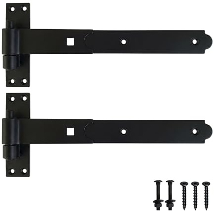 Keypak 300mm Black Heavy Duty Straight Hook & Band Gate Hinge