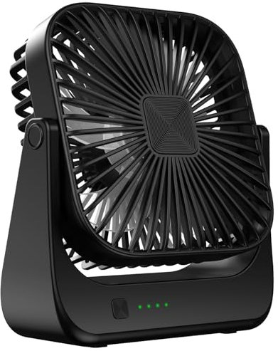 Tischventilator Mini USB Ventilator Tragbarer Klein Wiederaufladbarer 4 Geschwindigkeiten 360° drehbarer Akku Aufladbar Leise ventilatoren Für Reisen Büro Zuhause Draußen Geschenke für Frauen Männer