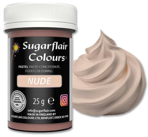 Sugarflair Food Colouring Paste Nude, Pastel Highly Concentrated Food Colouring for Buttercream, Sugar Paste, Royal Icing, Cake Decorations and More! Vibrant Colour Food Dye! - 25g