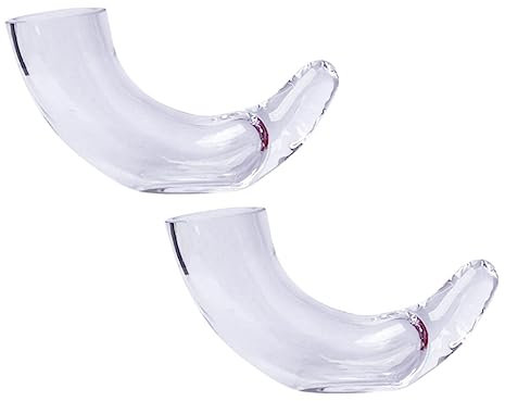 BRIGHTFUFU 2 Stück Kreative Transparente Glas Hornförmige Gläser Cocktails Whiskyglas
