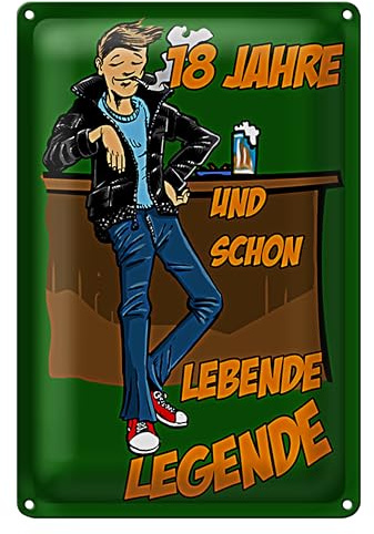 Geburtstagsschild '18 Jahre und schon lebende Legende' | Geschenkidee für Volljährigkeit | Dekoration für Party | 30 cm x 40 cm