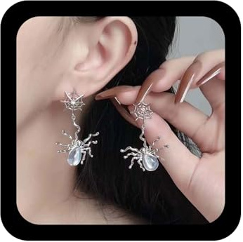 Wendalern Halloween Spinnennetz Ohrringe Tropfen Kristall Spinne Baumeln Ohrringe Gothic Insekt Netz Angabe Ohrschmuck Modeschmuck Für Frauen