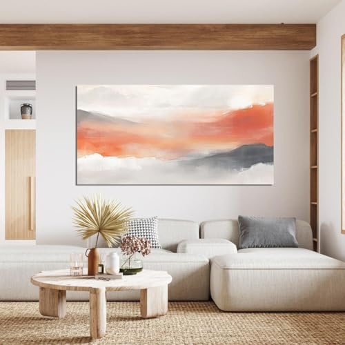 IHHGNB Gestreiftes Design in Rot, Weiß und Grau, Leinwand-Kunstdrucke, Poster, Kunstwerke, Gemälde für Wohnzimmer, Schlafzimmer, Büro, Dekoration, 30 x 60 cm (12 x 24 Zoll), rahmenlos