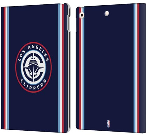 Head Case Designs Offizielle NBA Marine Design Los Angeles Clippers Logo Leder-Wallet-Hülle Kompatibel mit Apple iPad 10.2 2019/2020/2021