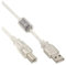 InLine® USB 2.0 cable, transparent, AM/BM, with ferrite core, 2m 1x