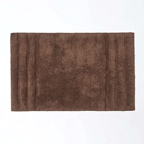 HOMESCAPES Tapis de Bain antidérapant 50 x 80cm, Tapis Salle de Bain en Pur Coton Ultra Doux, Couleur Chocolat