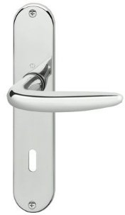 HOPPE Langschild Türdrückergarnitur für den Wohnbereich Messing verchromt Resista® Atlanta M1530/302 BB - Garnitur