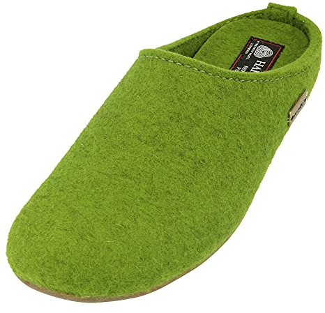 HAFLINGER Everest Fundus Filzpantoffeln im schlichten Design Grasgrün, Gr. 44