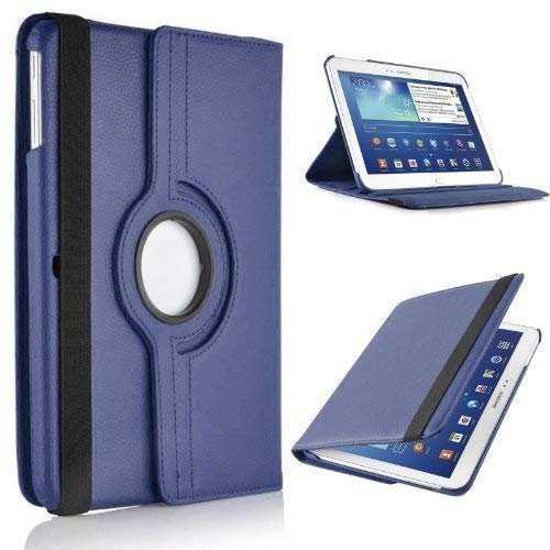 TechDealsUK Funda giratoria de Cuero 360 con función Atril para Samsung Galaxy Tab 4 10.1 T530 T535 (Azul)
