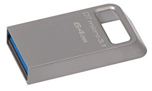 Kingston Technology DataTraveler Micro 3.1 64GB 64GB USB 3.0 (3.1 Gen 1) Capacity Metálico Unidad Flash USB - Memoria USB (64 GB, USB 3.0 (3.1 Gen 1), USB Type-A Connector, Sin Tapa, Metálico)