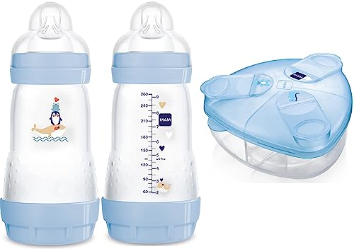 MAM Babyartikel Sparset II Anti-Colic Starter-Set mit Anti-Kolik Flaschen Set für Jungen