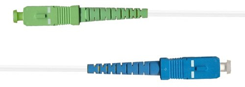 CONECTICPLUS Câble jarretière Fibre Optique pour Freebox SC-APC à SC-UPC Blanc - 50m