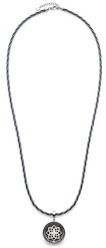 JEWELS BY LEONARDO Damen Halskette Attivo Edelstahl/silberfarben Glas grau Hämatit 85 cm Karabinerverschluss Darlin's Clip Ornament Kugellager Anhänger 016435