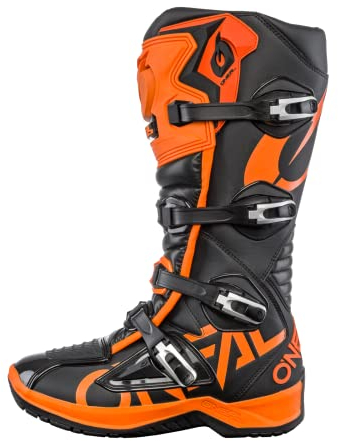 O'NEAL | Stivali Motocross | Enduro Motorcycle | Suola antiscivolo per la massima aderenza, zona tallone ergonomica, fodera perforata | Stivali RMX | Adulto | Nero-Arancione | Taglia 48