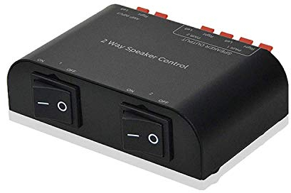 Adwits Caja selectora del conmutador de Altavoz de 2 Canales con Terminal Claps 150 W RMS por Canal, Negro
