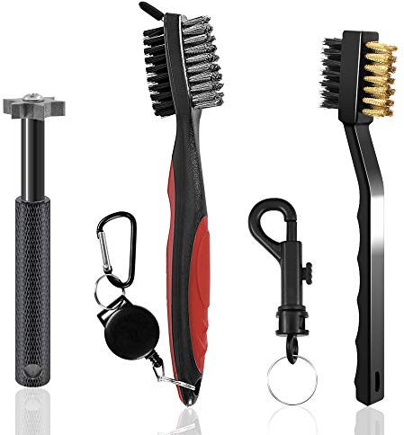 SENHAI Golf Club Groove Cleaner con 2 Pezzi Spazzola da Golf a Doppia setola per Accessori, Mazze, Scarpe, Zeppe e Ferri da Golf