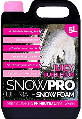 SnowPro Snow Foam Shampoo Car Wash 5L Soap pH Neutral Vehicle Cleaning Detailing Pre Wash Bubblegum Fragrance