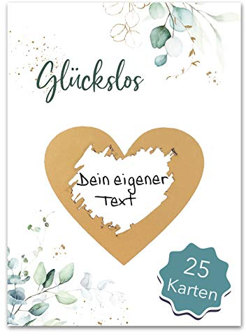Joli Coon 25 Rubbellose selber machen - Personalisierte Geschenke oder Gutschein Karte Geburtstag - Valentinstags-Karte