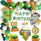 Dschungel Geburtstag Dekoration Jungen Safari Geburtstagsdeko, Kindergeburtstag Deko Safari Tier Happy Birthday Dekoration Dschungel Ballons Waldtier für Jungen Geburtstag Mehrweg