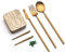 Outlery | Portable & Reusable Stainless Steel Travel Cutlery Set and Reusable Chopsticks (Metallic Gold) Pocket Sized Cutlery Set