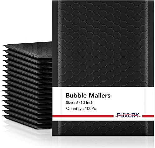 Fuxury Bubble Mailers 6x10 100 Pack Black Padded Envelopes Usable Size 6x9 Thick Mailing Envelopes Bubble Opaque Padded Mailers Shipping Bags for Mailing Jewelry Makeup Small Business#0